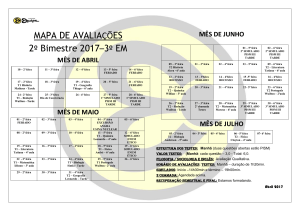 MAPA DE AVALIAÇÕES 2º Bimestre 2017–3º EM