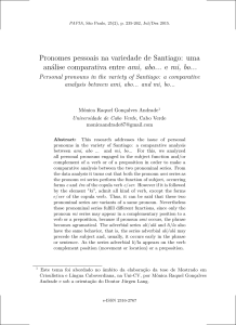 Pronomes pessoais na variedade de Santiago: uma análise