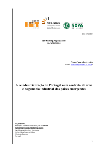 A reindustrialização de Portugal num contexto de crise e