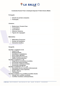 Conteúdos Exame Final e Avaliação Especial 3ª