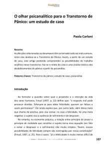 O olhar psicanalítico para o Transtorno de Pânico: um estudo de caso