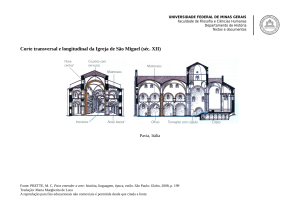 Corte transversal e longitudinal da Igreja de São Miguel