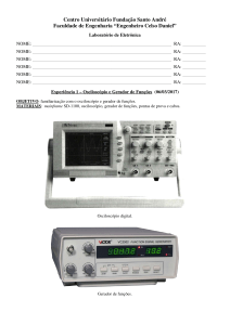 Lab Eletrônica - Exp-01 Osciloscópio e Gerador de Funções