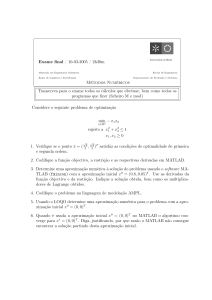 Exame final / 10-03-2005 / 2h30m Métodos Numéricos Transcreva