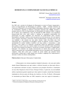 homeopatia e complexidade nas escolas médicas