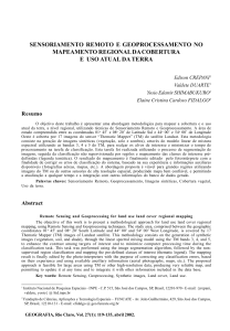 sensoriamento remoto e geoprocessamento no mapeamento