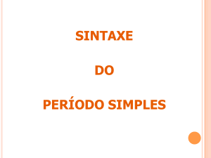 SINTAXE DO PERÍODO SIMPLES - Portal