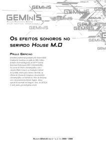 Os efeitOs sOnOrOs nO seriadO HOuse Md