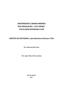 FACULDADE INTEGRADA AVM GESTÃO DE ESTOQUES