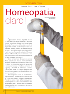 Homeopatia, claro! - ENTREVISTA COM O DR. KHALIL TAOUBI