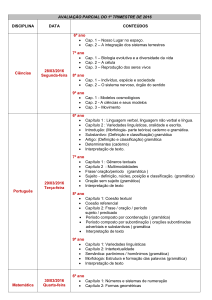 AVALIAÇÃO PARCIAL DO 1º TRIMESTRE DE 2016 DISCIPLINA