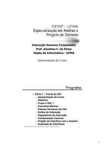 DEINF - UFMA Especialização em Análise e Projeto de Sistema