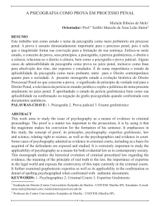 a psicografia como prova em processo penal - Revistas