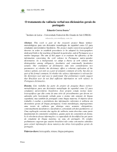 O tratamento da valência verbal nos dicionários gerais do português