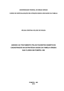 ADESÃO AO TRATAMENTO PELOS PACIENTES DIABÉTICOS