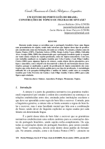 construções de tópico ou figuras de sintaxe?