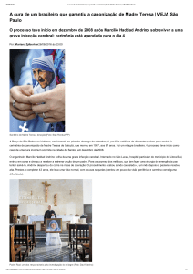 A cura de um brasileiro que garantiu a canonização de Madre Teresa