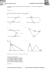 Lista de Exercícios I - Geometria Plana