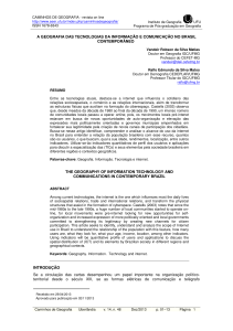 a geografia das tecnologias da informação e comunicação no brasil