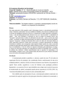 UM (INFORMAL E DESEMPREGADO) MUNDO DO TRABALHO