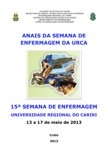 ANAIS DA SEMANA DE ENFERMAGEM DA URCA 15ª SEMANA