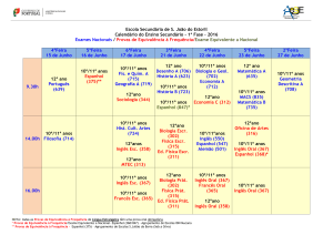 calendário de exames 1º fase - Agrupamento de Escolas S. João do