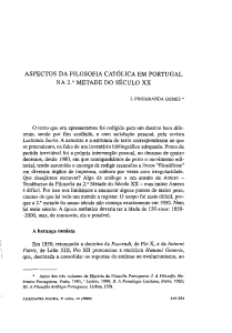 aspectos da filosofia católica em portugal na 2.a metade do século xx