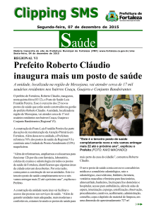 Clipping SMS, segunda-feira, 07 de dezembro de 2015