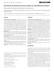 Ocorrência de infecção do trato urinário em cobradoras de ônibus*