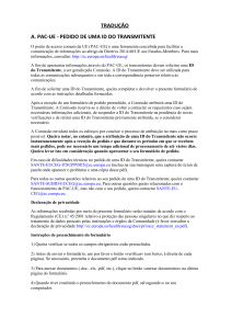 tradução a. pac-ue - pedido de uma id do transmitente