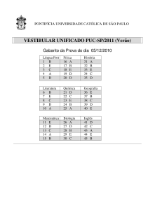 VESTIBULAR UNIFICADO PUC