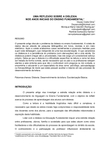 uma reflexão sobre a dislexia nos anos iniciais do ensino