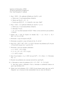 Instituto de Matemática, UFBA 2a ¯Lista de Exercıcios de ´Algebra II