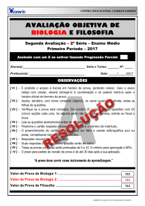 avaliação objetiva de biologia e filosofia