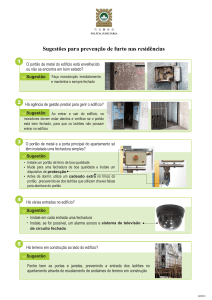 Sugestões para prevenção de furto nas residências