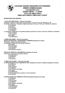 CALENDÁRIO DOS SIMULADOS ENEM, FUVEST E CICLOS / 2017