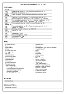 conteúdos exames finais - 6º ano português arte redação educação