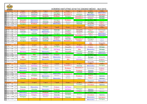 HORÁRIO MATUTINO 2016 FII E ENSINO MÉDIO