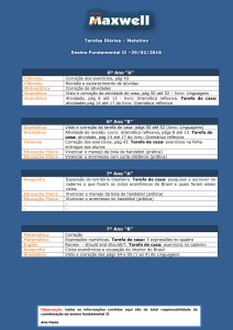 Tarefas Diárias – Matutino Ensino Fundamental II –29/02/2016