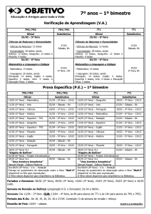 7º anos – 1º bimestre - Colégio Objetivo