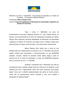 Referente ao ofício nº 1693/2009 - Ministério Público do Estado do