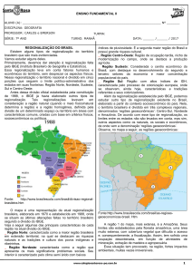 Resumo: Regionalização do Brasil