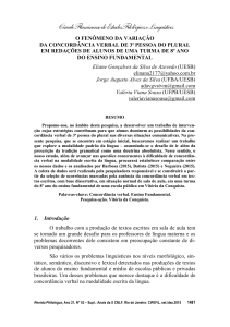 o fenômeno da variação da concordância verbal de 3ª pessoa do