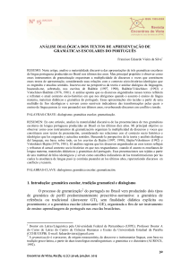 análise dialógica dos textos de apresentação de gramáticas