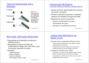 Tipos de Comunicação entre Estações Comunicação Multiponto