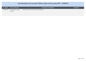 Contribuições da Consulta Pública sobre Vacina para HPV