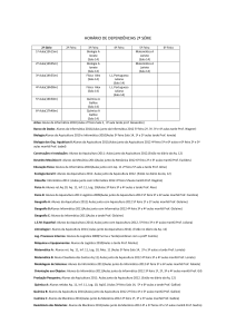 HORÁRIO DE DEPENDÊNCIAS 2ª SÉRIE