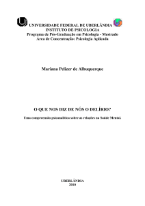 Mariana Pelizer de Albuquerque O QUE NOS DIZ DE NÓS O