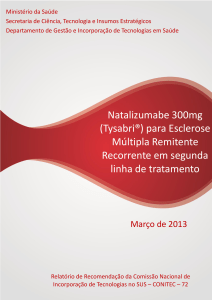 Natalizumabe 300mg (Tysabri®) para Esclerose Múltipla Remitente