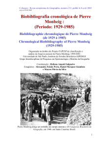 Biobibliografia cronológica de Pierre Monbeig : (Período